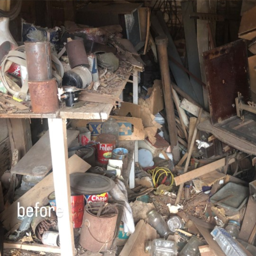 shed cleaning before